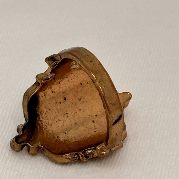 Vintage Style Gold Tone & Turquoise Statement Ring - Picture 11 of 13